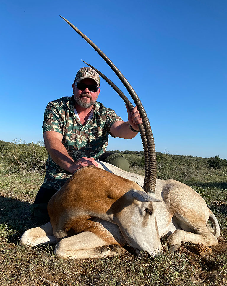 veteran with scimitar horned oryx