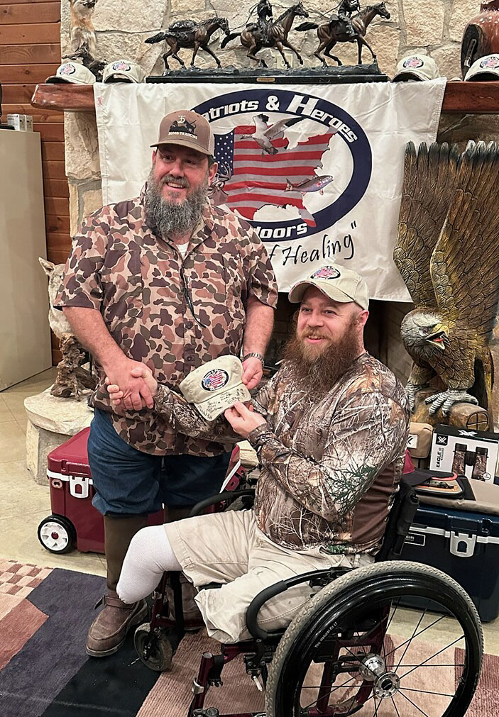 Veteran pals shaking hands